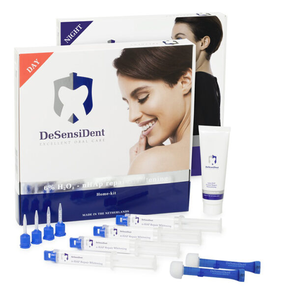 PrevDent Blanqueamiento en Casa DAY (4 jeringas 2,5 ml, 1 serum 30 ml y 4 esponjas nHAp)