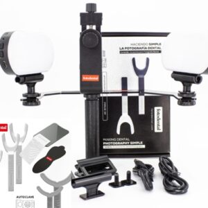 KIT COMPLETO RESOLUT 2 Iluminador Fotodental + Retractores blancos + Espejo de cristal de rodio