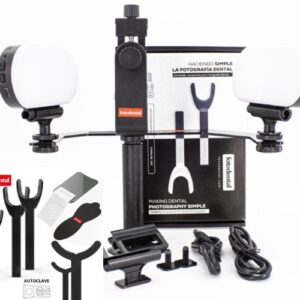 KIT COMPLETO RESOLUT 2 Iluminador Fotodental + Retractores negros + Espejo de cristal de rodio