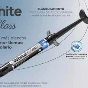 OFERTA 3+1 WHITE CLASS 6% - KIT COSMÉTICO Contenido: 4 jeringas con 3g de gel cada una, 1 porta-férula, 1 neceser, 1 tarjeta próxima consulta y puntas. + SIN CARGO: DESENSIBILIZE KF 2% jeringa 2,5 g X 3 UNIDADES