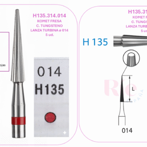 H135.314.014 - KOMET FRESA - C. TUNGSTENO LANZA TURBINA ø 014 5 ud.
