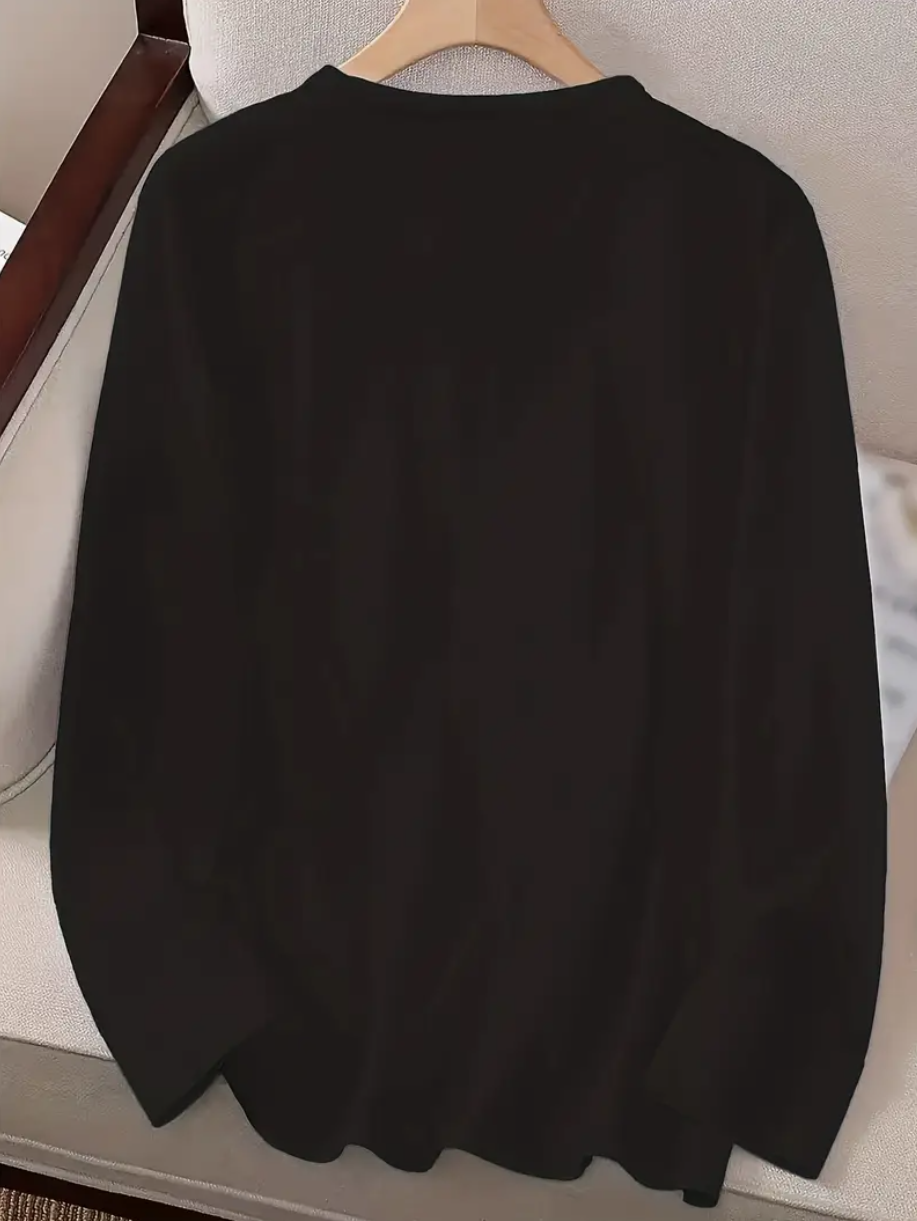 Camiseta mangas largas cuello redondo "Floss" - Color negro - Estampada - Talla M - Imagen 2