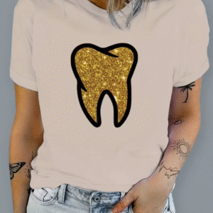 Camiseta mangas cortas cuello redondo "Gold" - Color beige - Estampado dorado y negro - Talla M