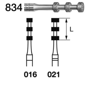 834.314.021 KOMET FRESA DIAMANTE FORMAS ESPECIALES TURBINA ø 021 GRANO ESTANDAR 5 ud.
