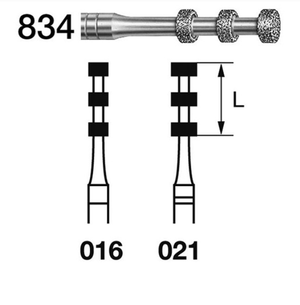 834.314.021 KOMET FRESA DIAMANTE FORMAS ESPECIALES TURBINA ø 021 GRANO ESTANDAR 5 ud.