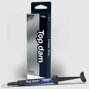 TOP DAM Color Azul.  Resina fotocurable para aislamiento relativo de encía. Jeringa 2G